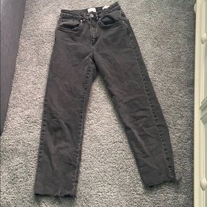 Black acid wash Mom Jeans